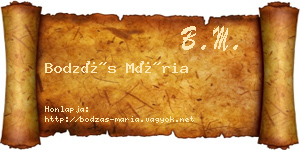 Bodzás Mária névjegykártya