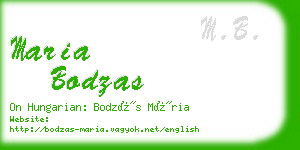 maria bodzas business card